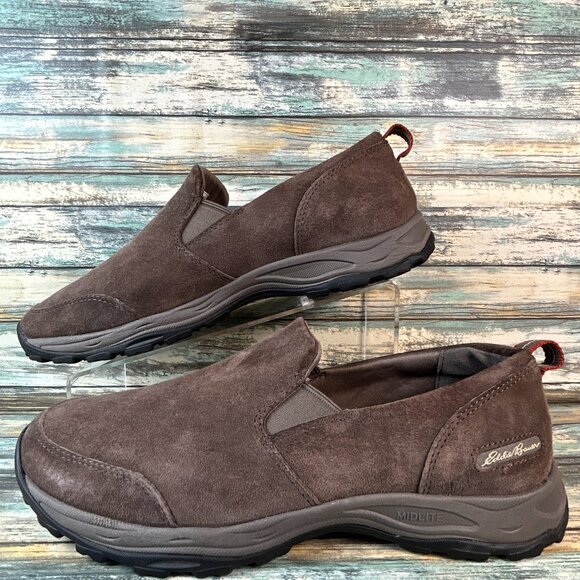 Eddie Bauer Loafers Mens Sz 11 Brown Suede Slip On Comfort Casual Moccasins Shoe main image 5